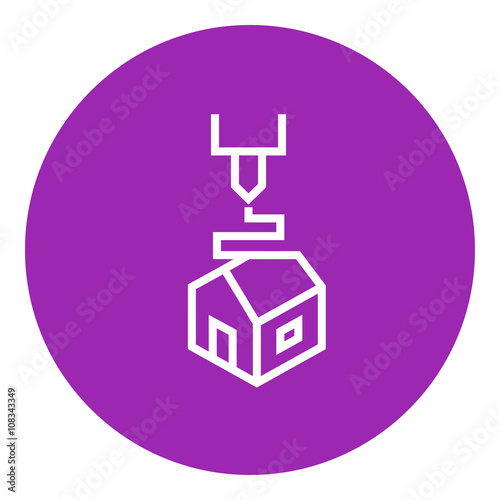 Tree D printing line icon.