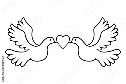 Wedding Dove Love Black