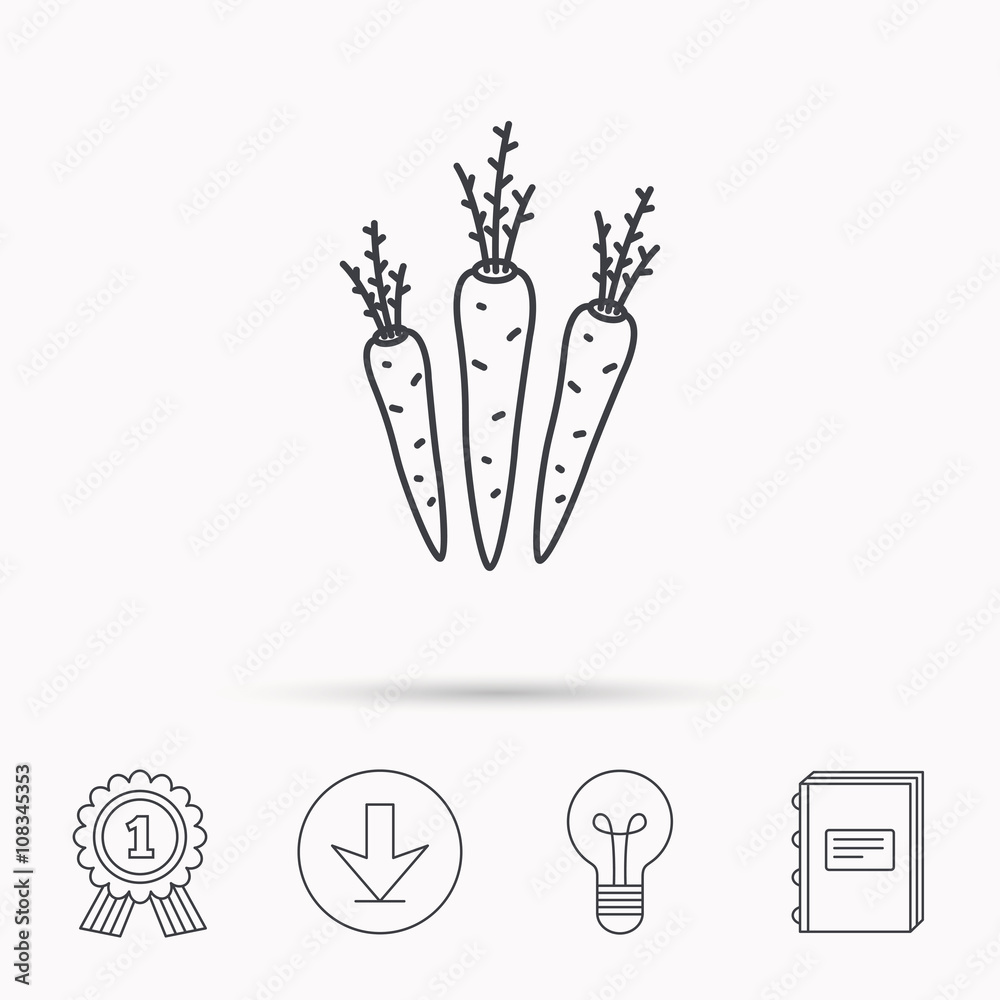 Carrots icon. Vegetarian food sign.