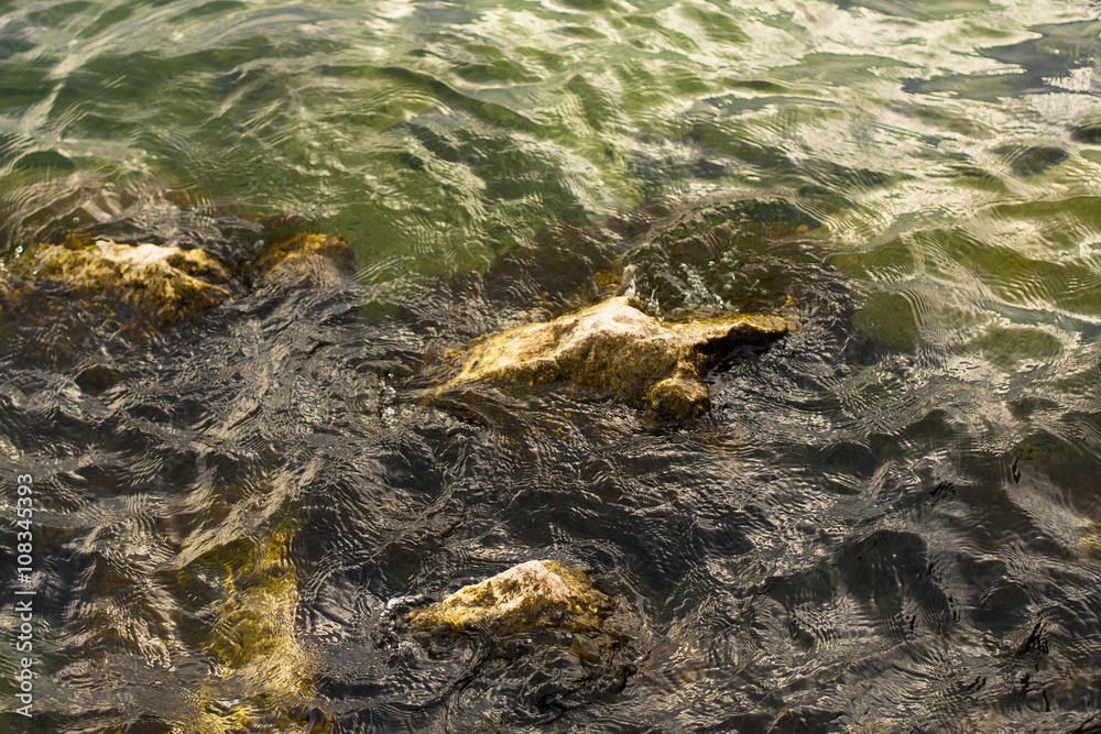 Lake rocks out of water Lake rocks out of water