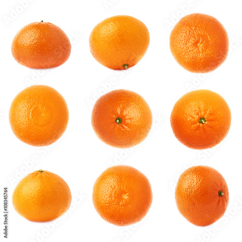Fresh juicy tangerines fruits isolated over the white background