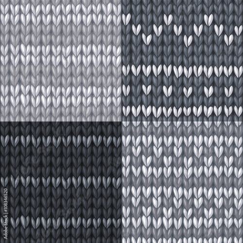 Vector set of stockinette stitch textures.