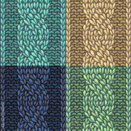 Set of Six-Stitch cable stitch patterns.