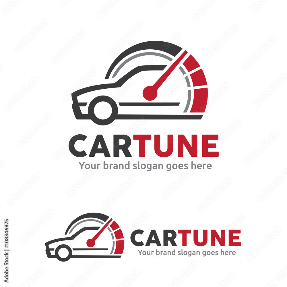 Car tuning with meter logo templae