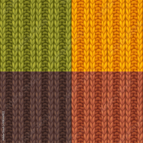 Set of Double Ribbing Stitch Patterns.