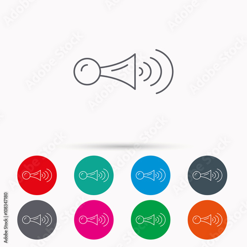 Klaxon signal icon. Car horn sign.
