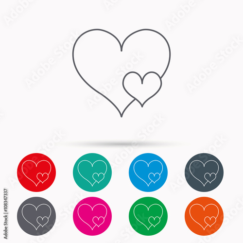 Love hearts icon. Lovers sign.