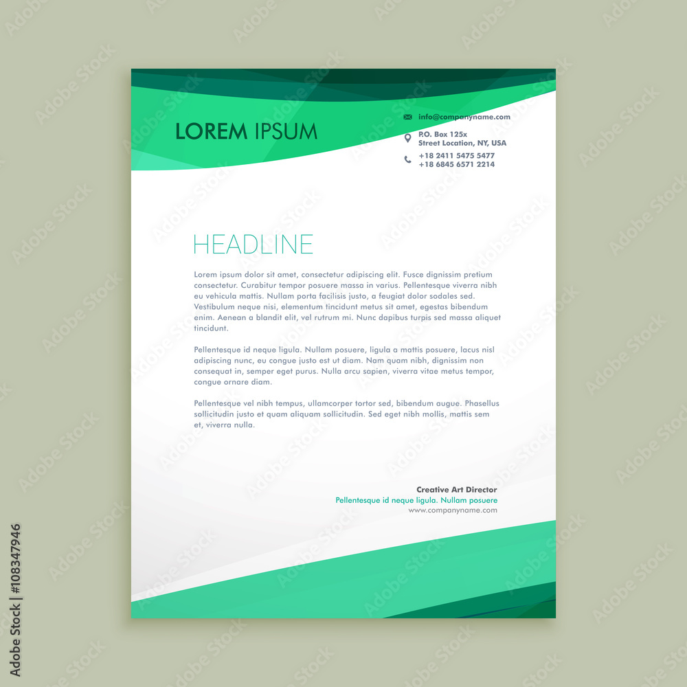 stylish wave letterhead design stylish wave letterhead design