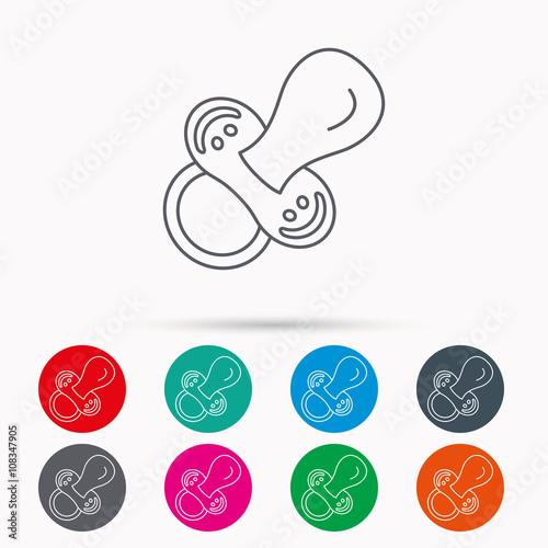 Pacifier icon. Nipple or dummy sign.