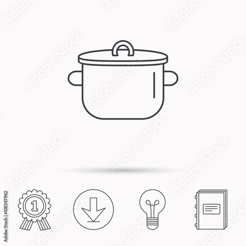 Pan icon. Cooking pot sign.