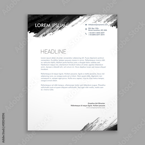 creative black ink letterhead design