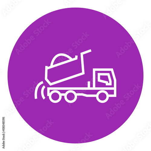Dump truck line icon.