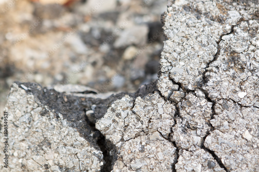 Macro closeup on concrete asphalt cracks on the road. Macro closeup on concrete asphalt cracks on the road.