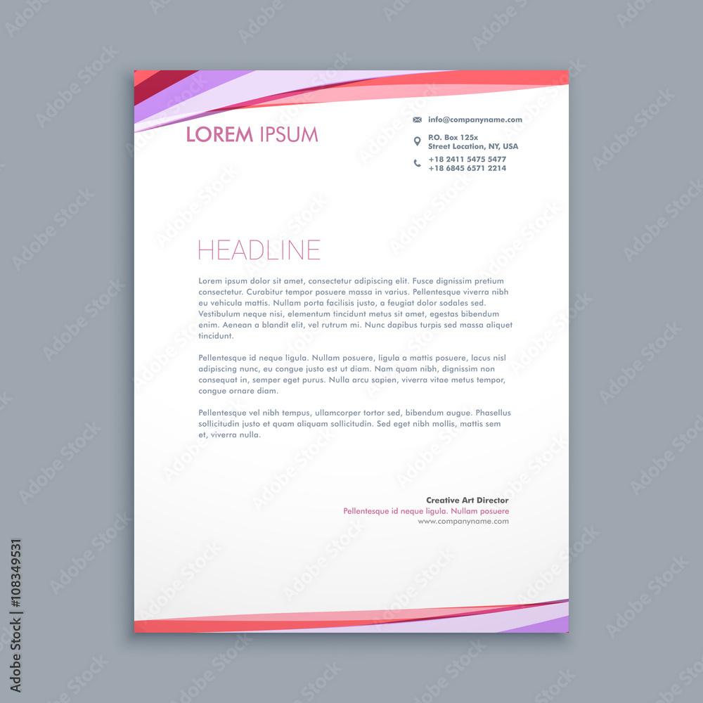 modern colorful letterhead design modern colorful letterhead design