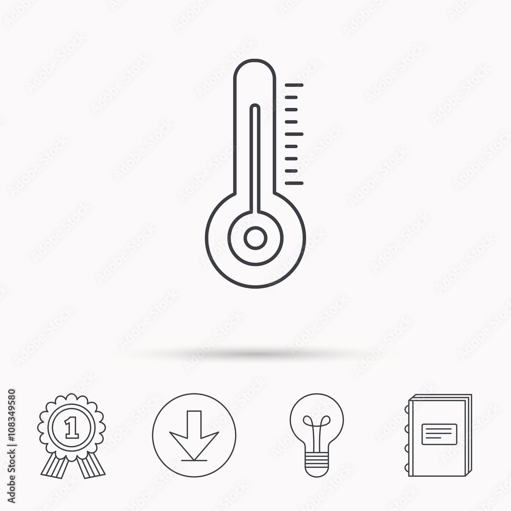 Thermometer icon. Weather temperature sign. Thermometer icon. Weather temperature sign.