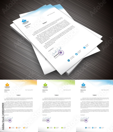 Letterhead.File contains text editable AI, EPS10,JPEG and free font link.