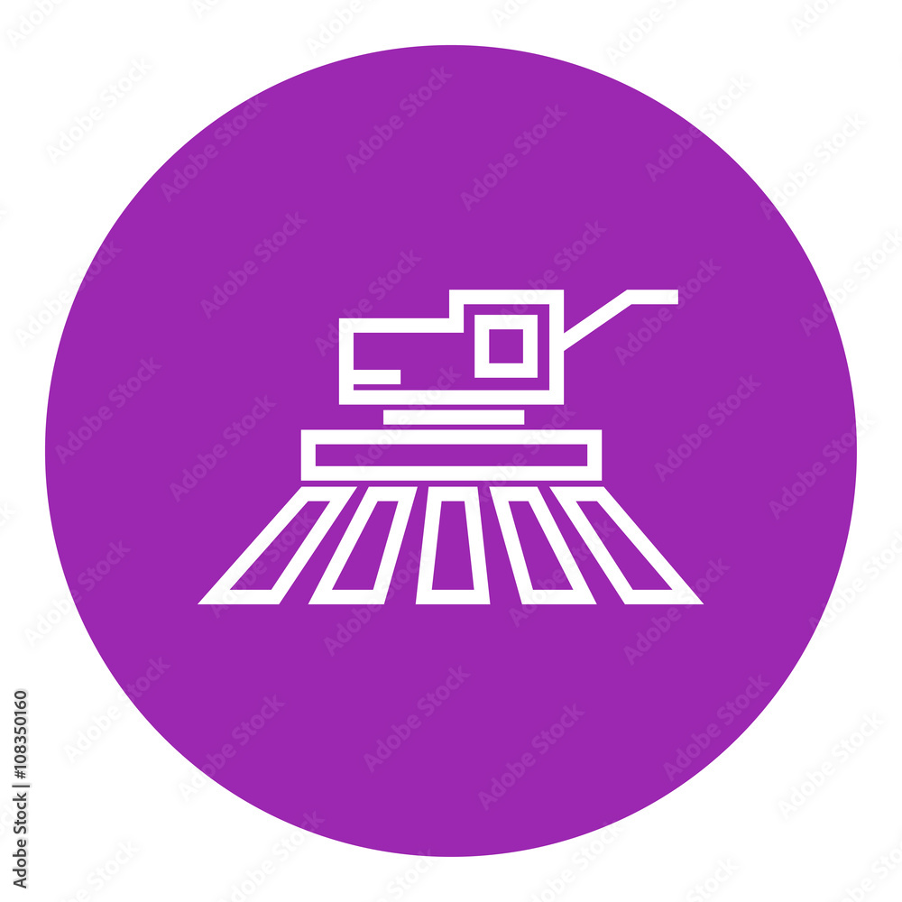 Combine harvester line icon. Combine harvester line icon.