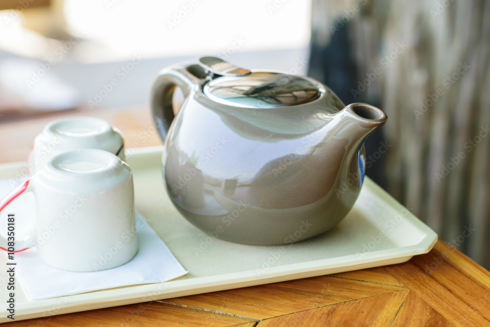 Obraz premium tea cup and tea pot