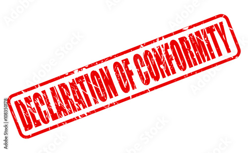 DECLARATION OF CONFORMITY red stamp text