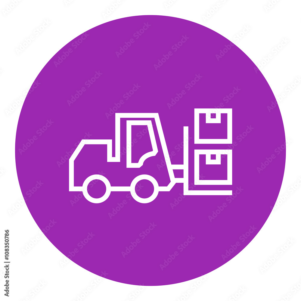 Forklift line icon. Forklift line icon.