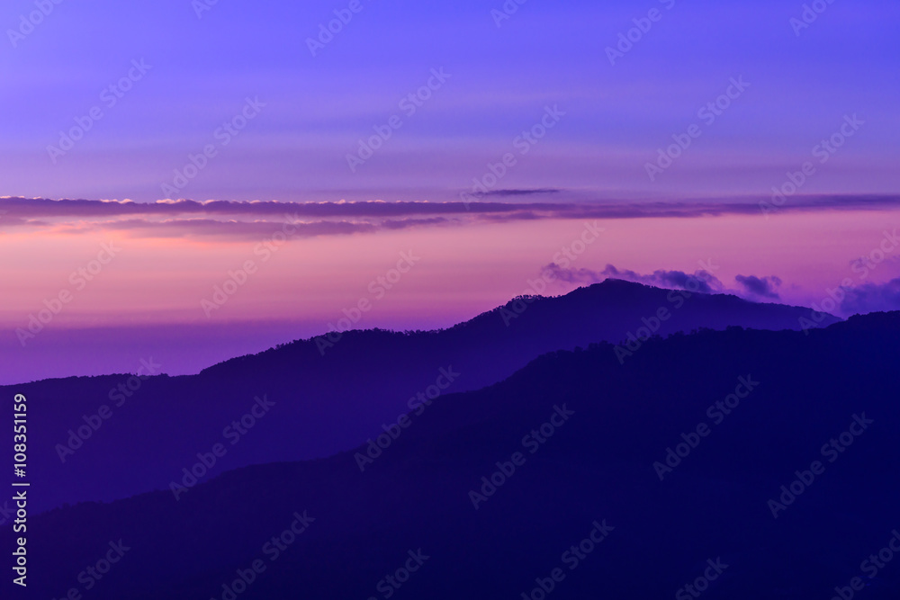 abstract background silhouette mountain twilight sky