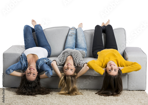 Teen girls at home photo