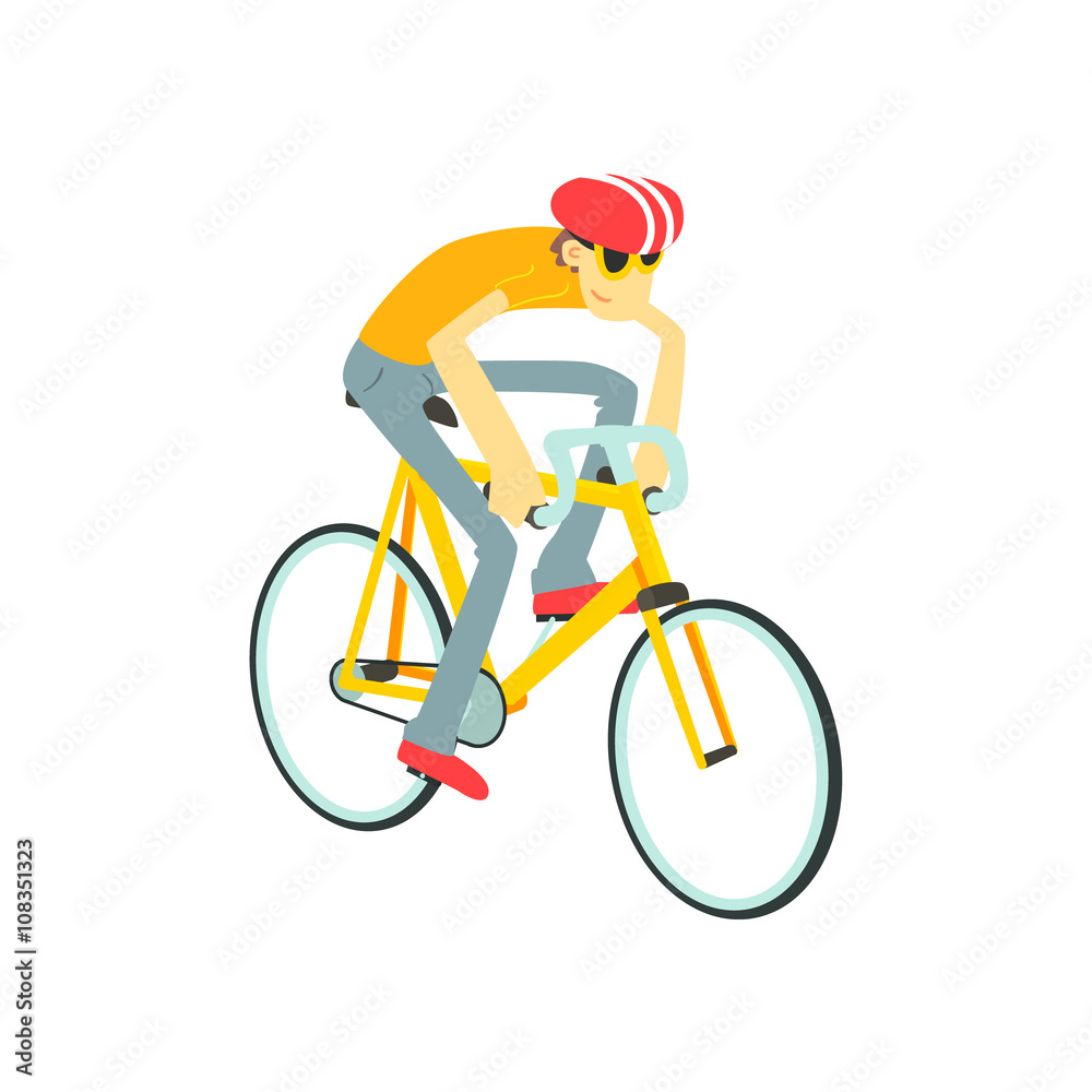 Man Racing On Bicycle Man Racing On Bicycle