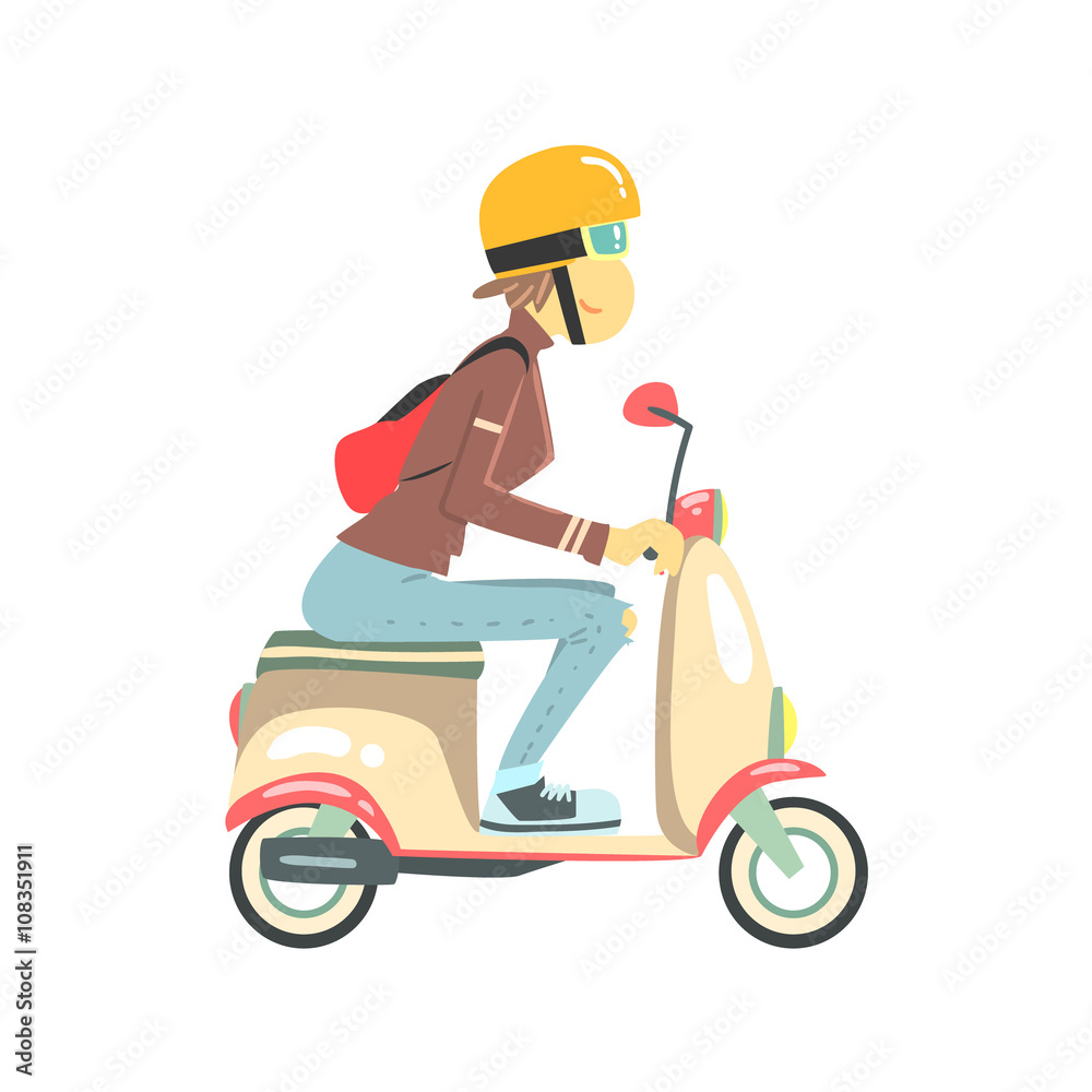 Women Riding Pink Girly Scooter Women Riding Pink Girly Scooter