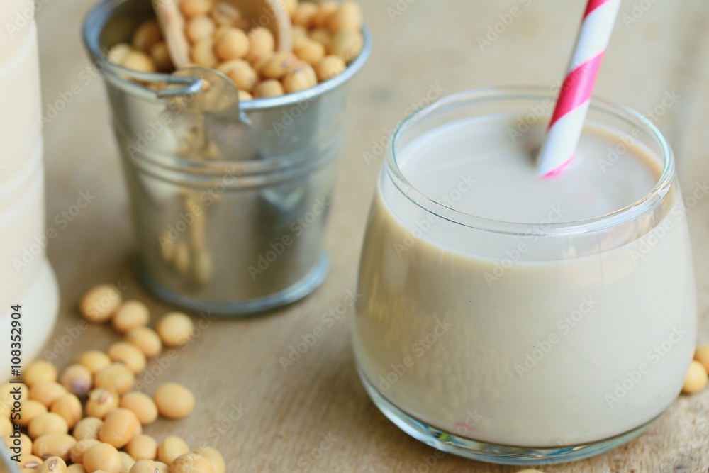 soy milk with soybean soy milk with soybean