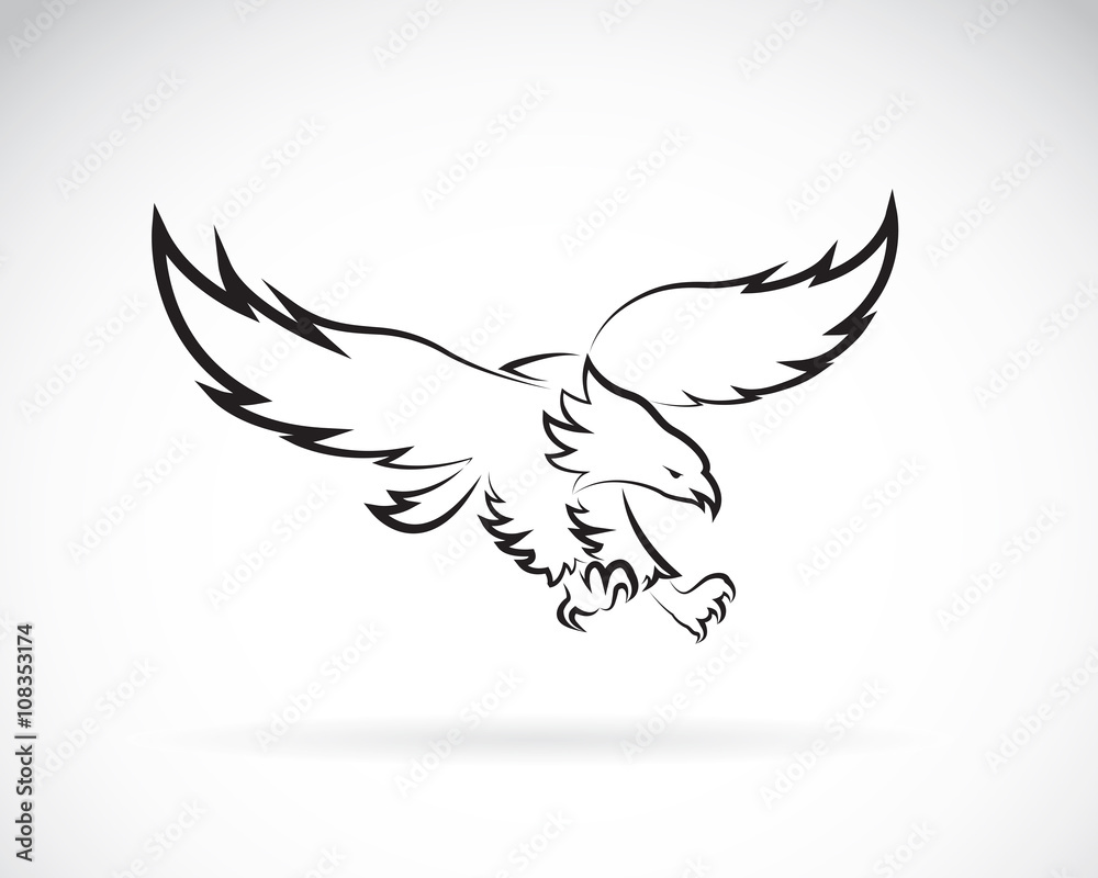Obraz premium Vector image of an eagle design on white background