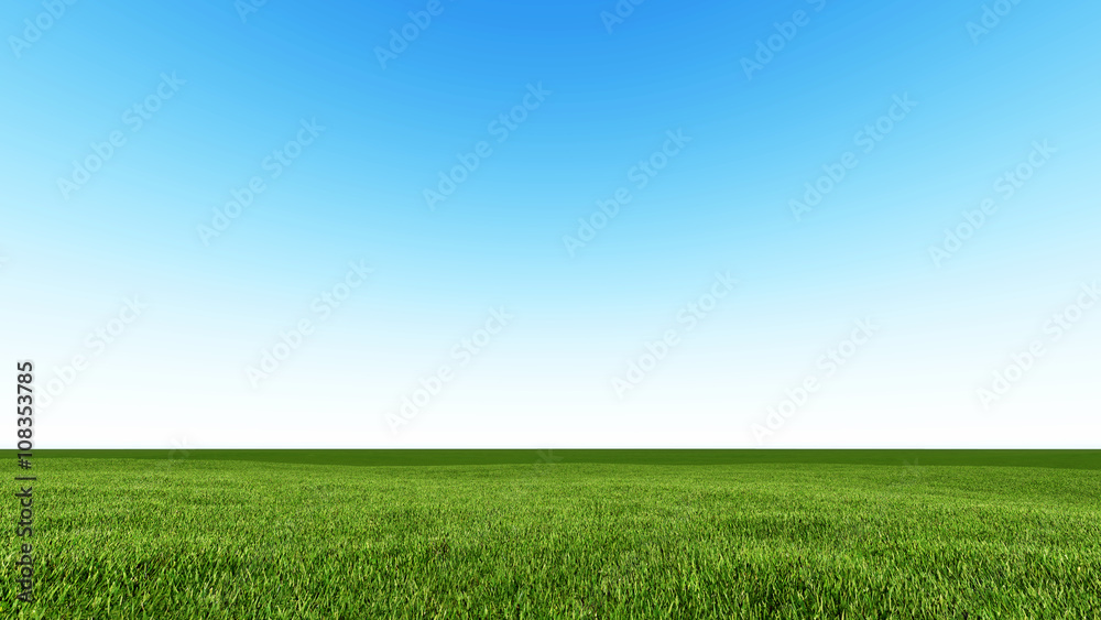 Beautiful landscape, grass clean blue sky Beautiful landscape, grass clean blue sky