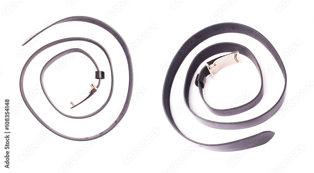 Leather belt isolated over the white background Leather belt isolated over the white background