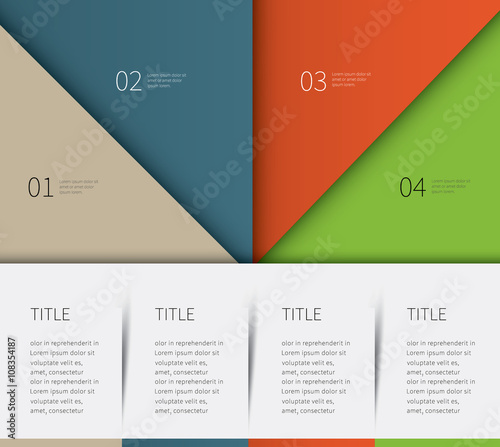 4 options infographic template / big colored template for report, products description