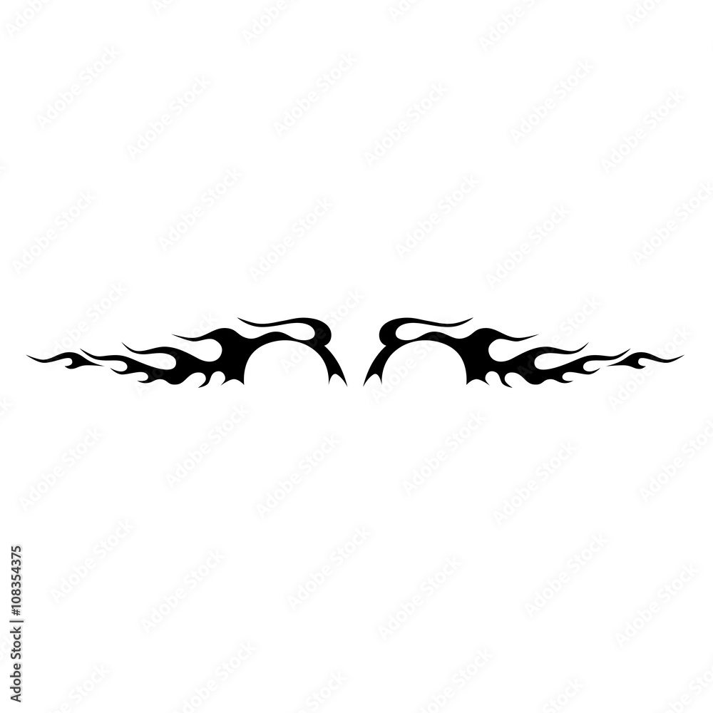 Black tribal flames for tattoo or another design.