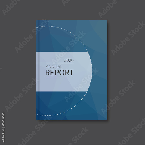 annual year report summary / vector booklet cover, brochure with polygon background