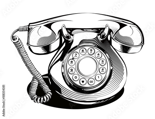 Retro telephone vector