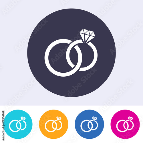 Vector wedding rings icon