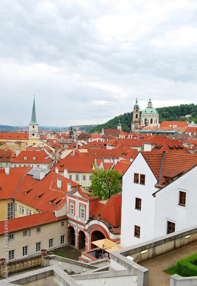 Fototapeta premium Prague. Spring. Blossom. The Castle Gardens, terraced gardens. 