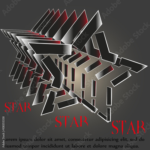 Illustration of star logo luck
Drawing five-pointed star logo luck for the company a lot of parallel objects on a black background can be used for decoration and design

