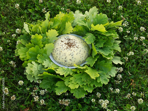 Konstfotografi Latvian National solstice caraway cheese or  John's ( Jāņu ) cheese