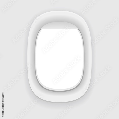 Aircraft window. Plane porthole isolated.