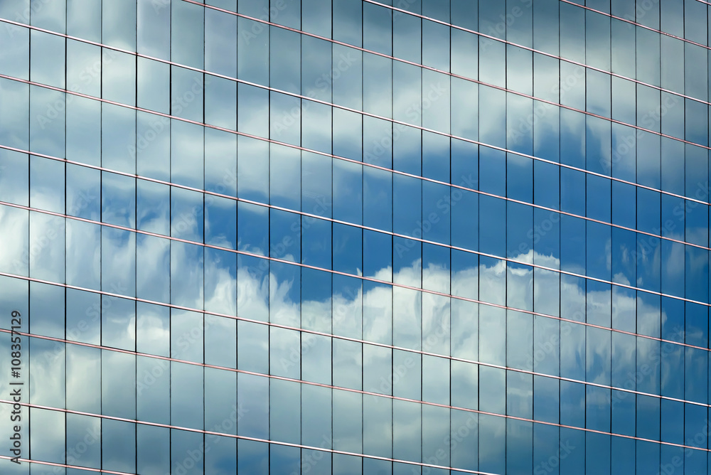 Fototapeta premium reflection of glass on modern building
