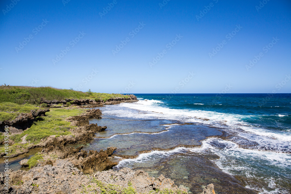 The Pacific Ocean View from a hill. Natural breakwater. The Pacific Ocean View from a hill. Natural breakwater.