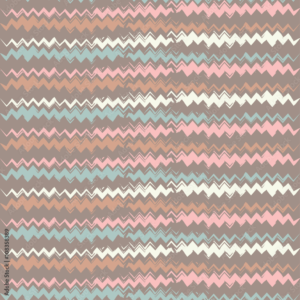 Seamless decorative vector background with zigzag line. Print. Cloth design, wallpaper.