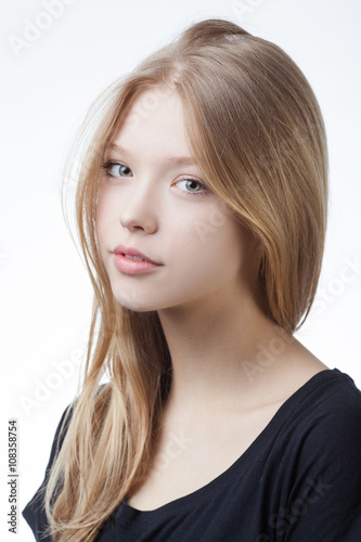beautiful blond teen girl portrait