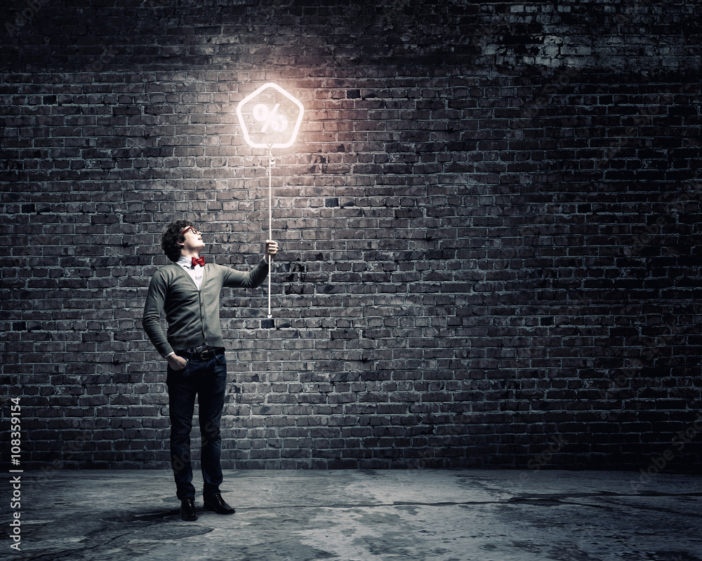 Guy with concept balloon Guy with concept balloon