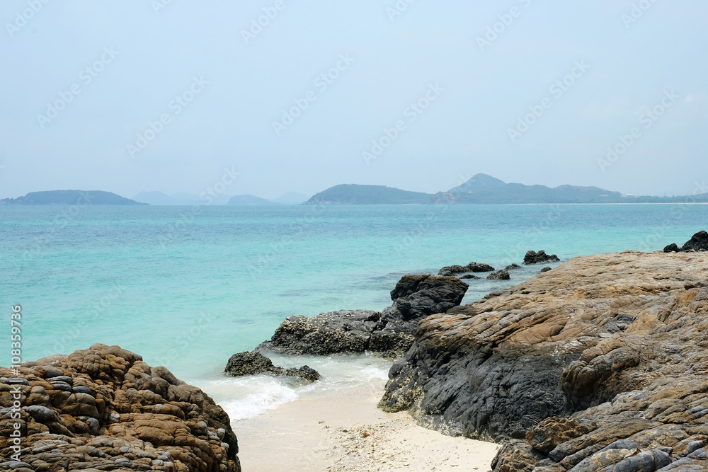 Sea beach and rocks, natural landscape