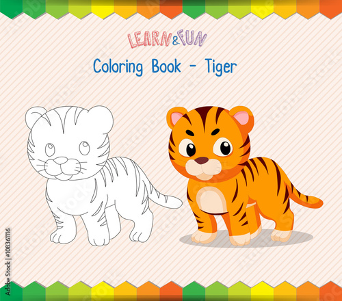 Tiger coloring book educational game