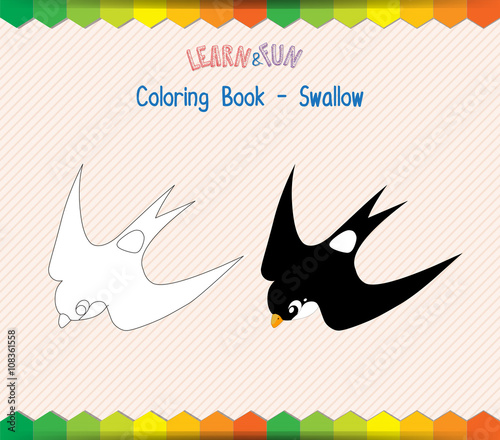 Swallow coloring book educational game