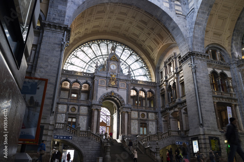 Entrance of the railway station in Antwerp